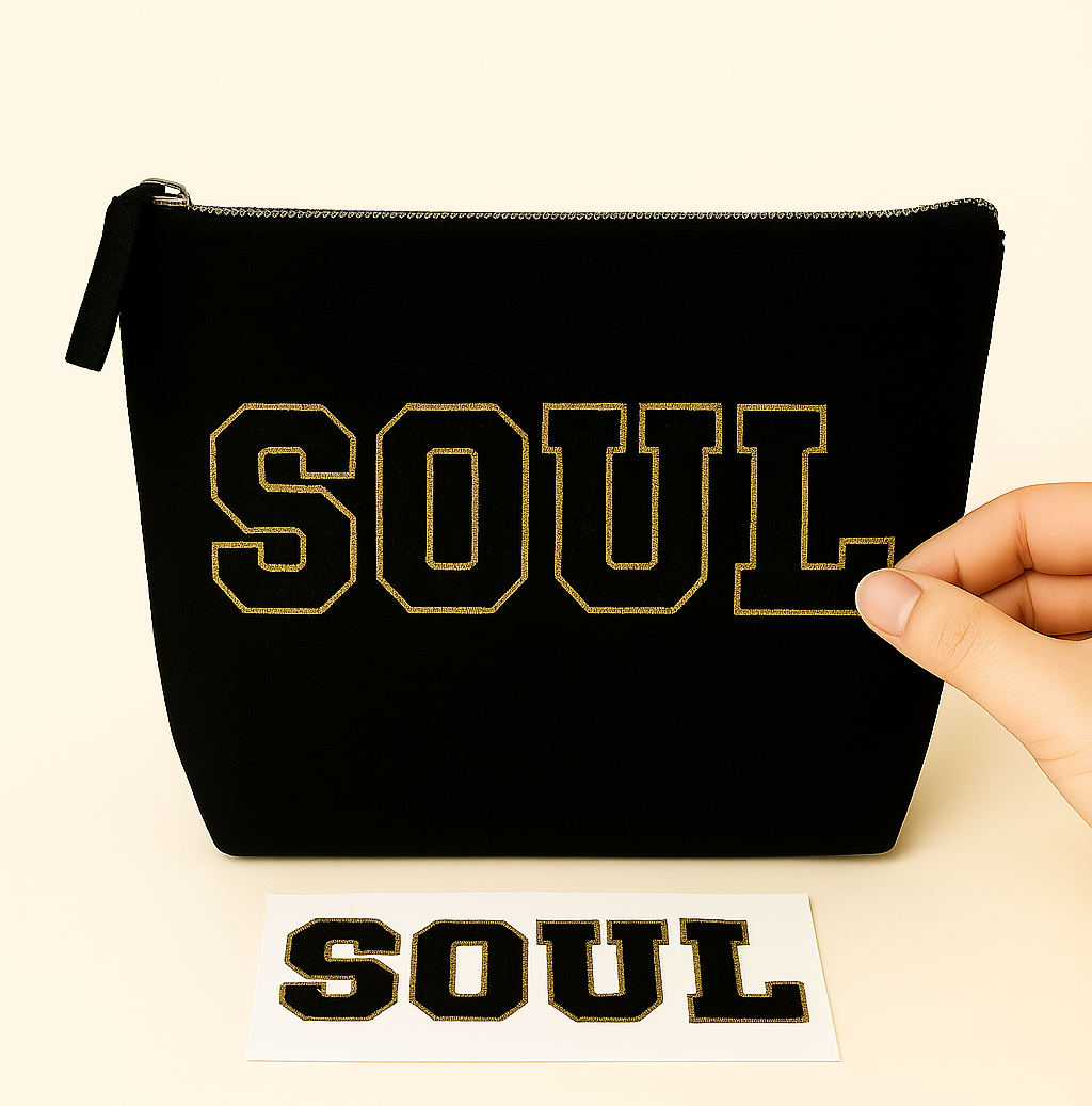 Kulturtasche mit Wunschtext Schwarz – DIY oder fertig – Queen/King/Mama/Papa/Set