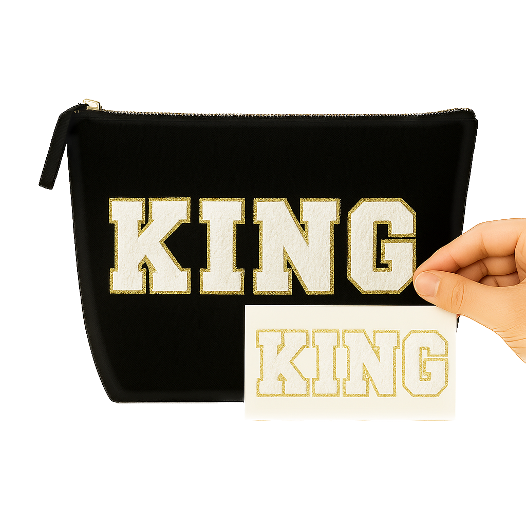 Kulturbeutel L Vatertag schwarz – PAPA KING BOSS – Wunschtext DIY oder fertig