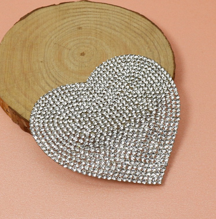 Herz Glitzer Patches zum Aufbügeln DIY Bügelbild für Kleidung Taschen Jeans Tuch