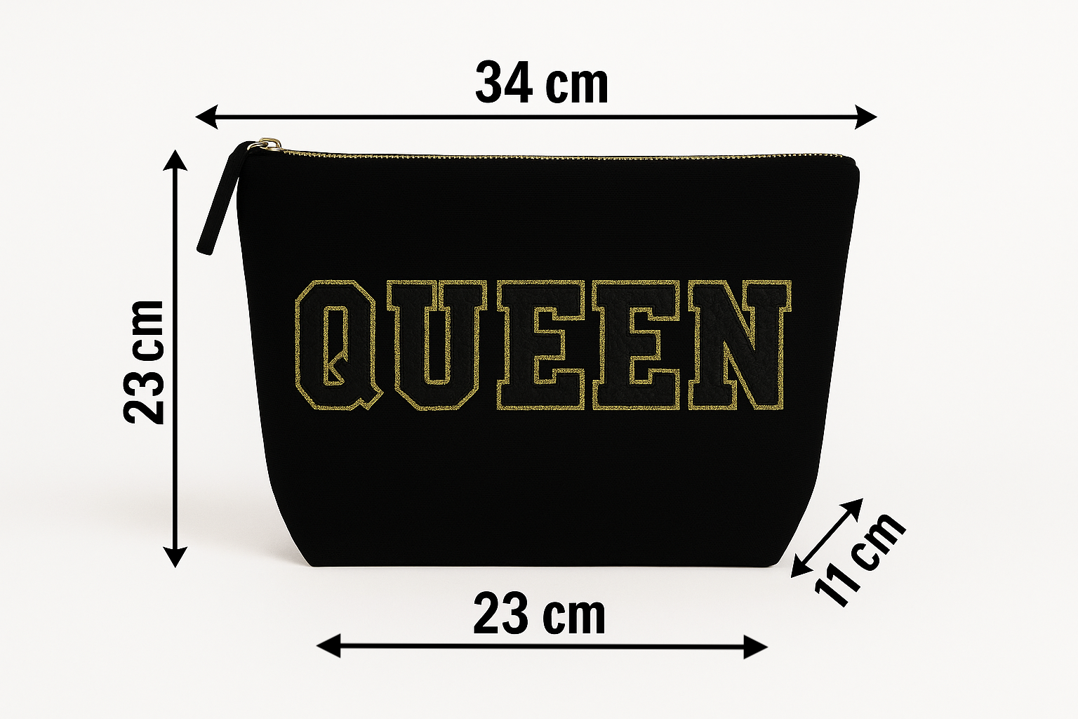 Kulturtasche mit Wunschtext Schwarz – DIY oder fertig – Queen/King/Mama/Papa/Set