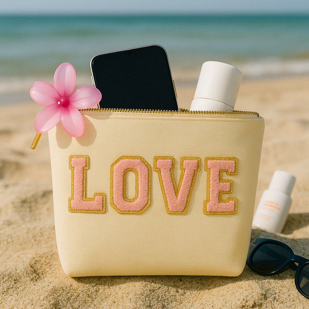 Kosmetiktasche M personalisiert • DIY Tasche mit Wunschname • LOVE MAMA Geschenk