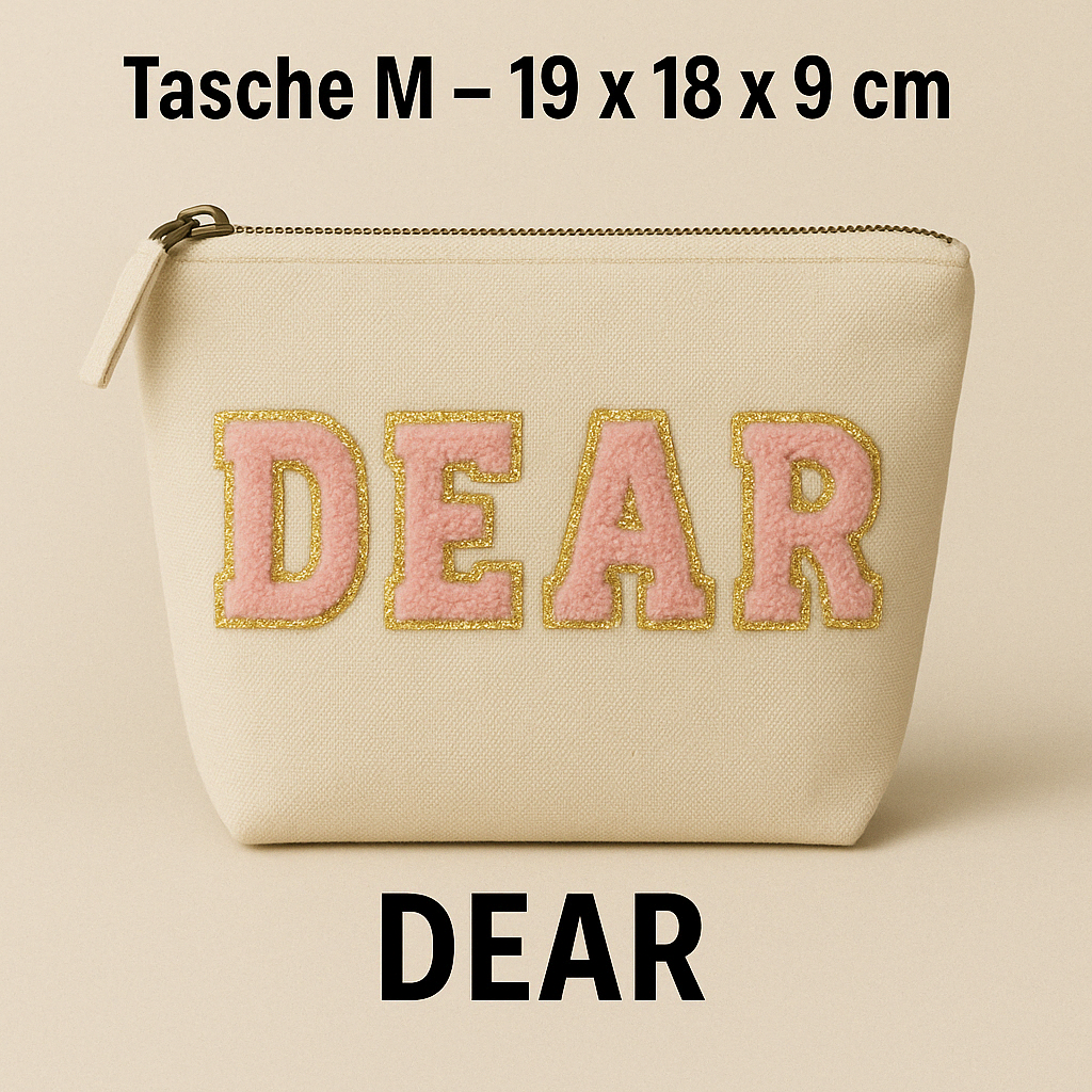 Kosmetiktasche M personalisiert • DIY Tasche mit Wunschname • LOVE MAMA Geschenk