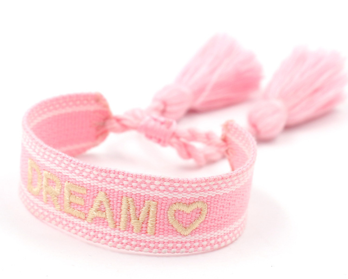 Gift4U Damen Armband Freundschaftsarmbänder Love Dream "BE HAPPY" beige