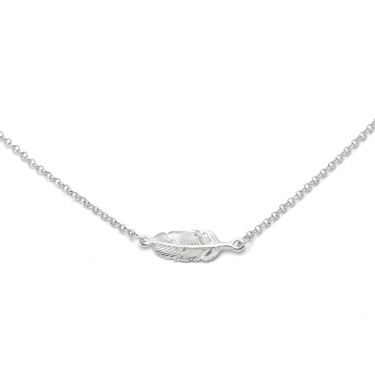 DUR 925 Silber Schmuck Kette "Feder" K2363