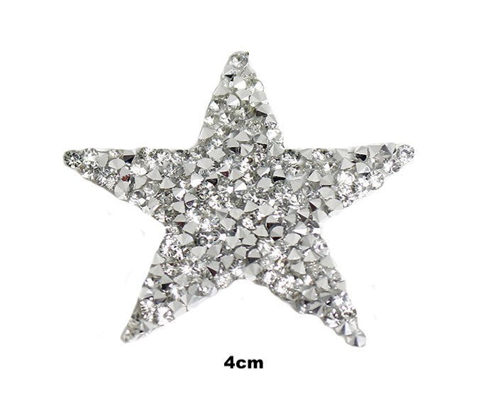 4cm Strass Stern Glitzer AB Patches zum Aufbügeln DIY Bügelbild für Kleidung