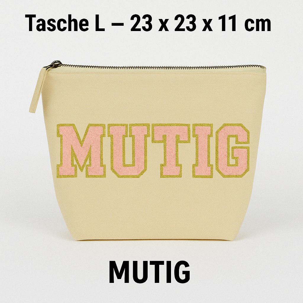 Kosmetiktasche L personalisiert • DIY Tasche mit Wunschname • Happy Geschenk