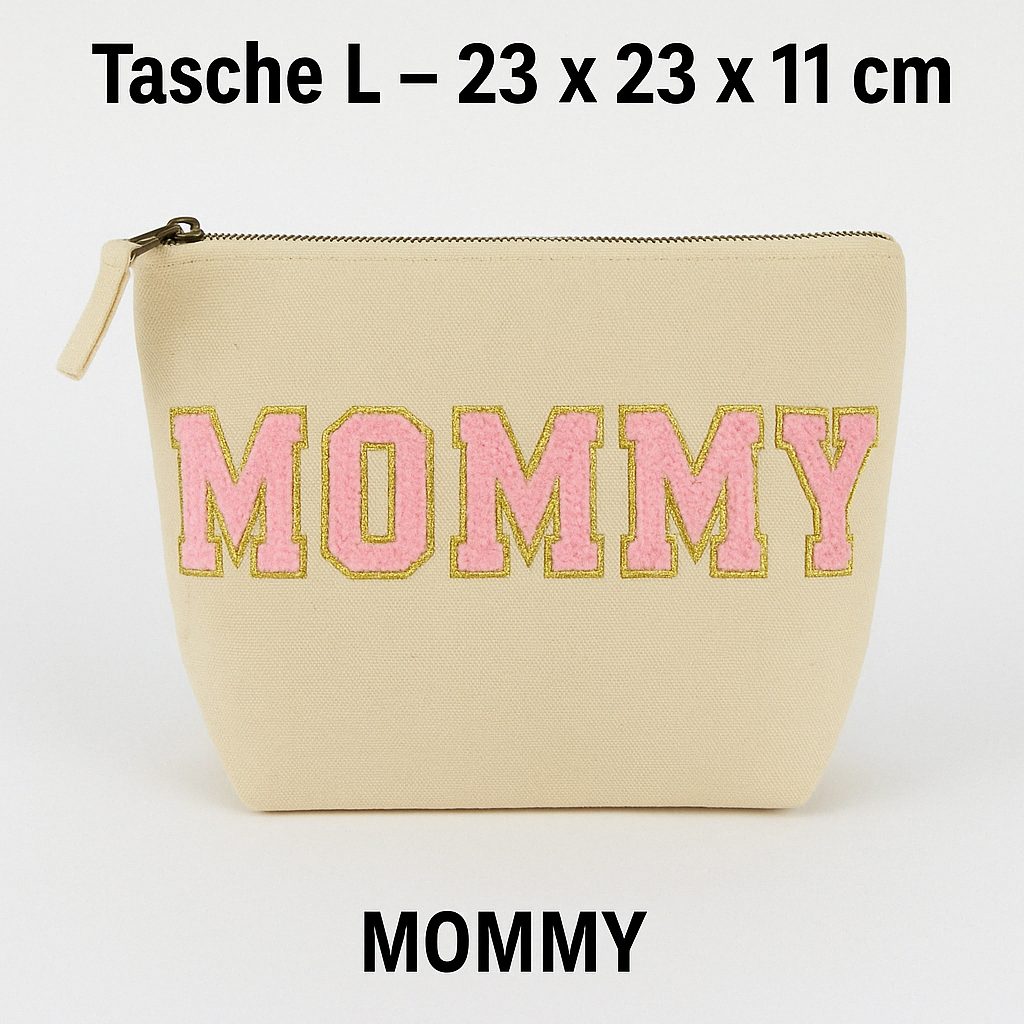 Kosmetiktasche L personalisiert • DIY Tasche mit Wunschname • Happy Geschenk