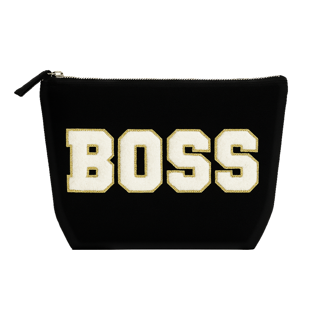 Kulturbeutel L Vatertag schwarz – PAPA KING BOSS – Wunschtext DIY oder fertig