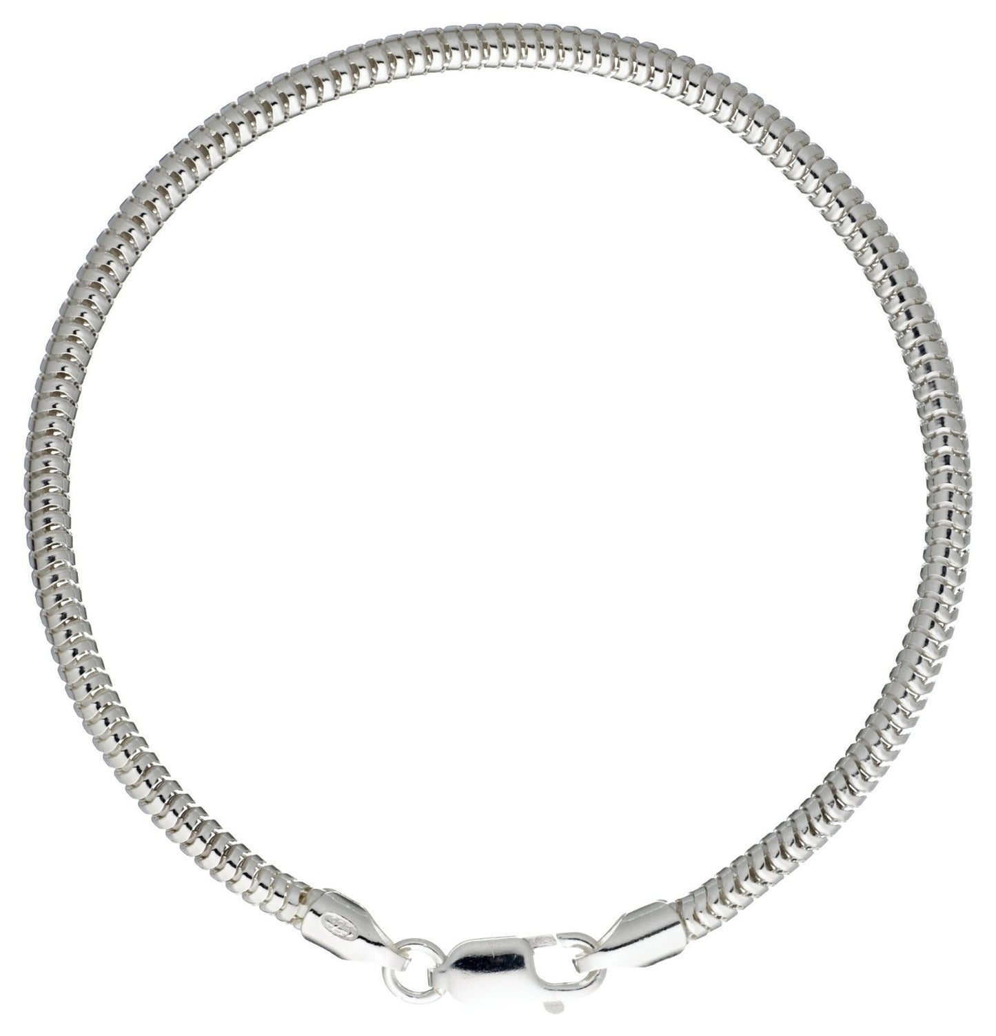 DUR 925er Silber Schmuck Armband „Schlange“ dick 3 mm A1134