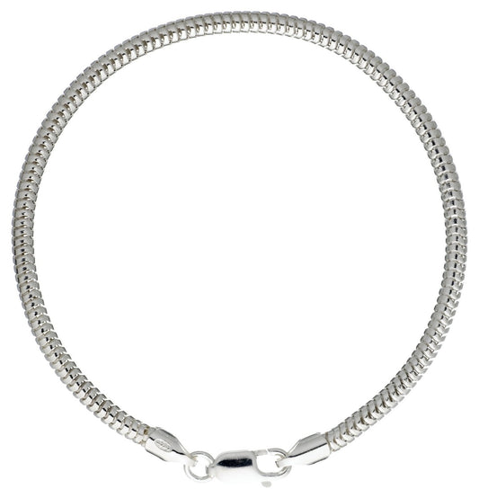 DUR 925er Silber Schmuck Armband „Schlange“ dick 3 mm A1134