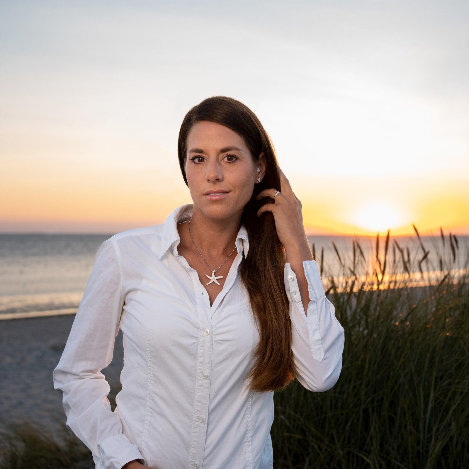 DUR Schmuck Anhänger "Sandseestern" Silber 925 rhodiniert P2826