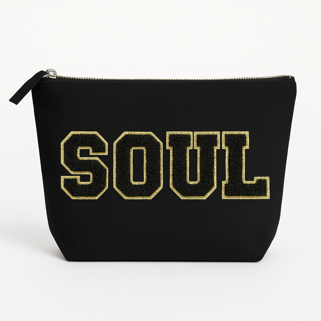 Kulturtasche mit Wunschtext Schwarz – DIY oder fertig – Queen/King/Mama/Papa/Set