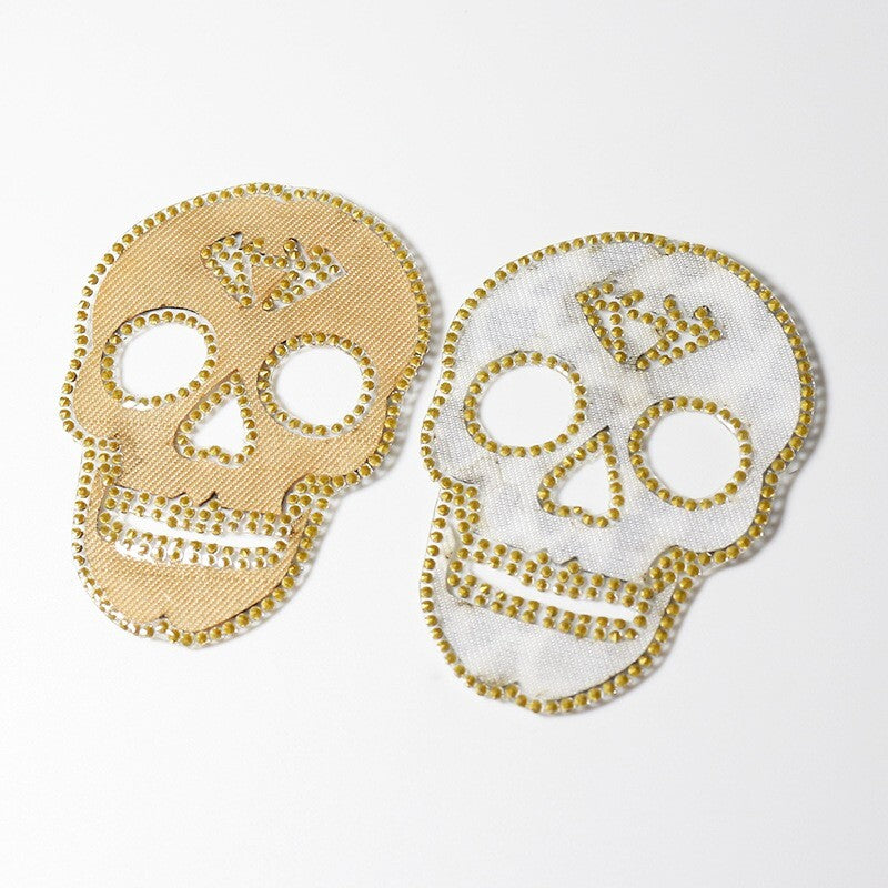 Leo Totenkopf Glitzer Patches zum Aufbügeln DIY Bügelbild für Kleidung Tasche
