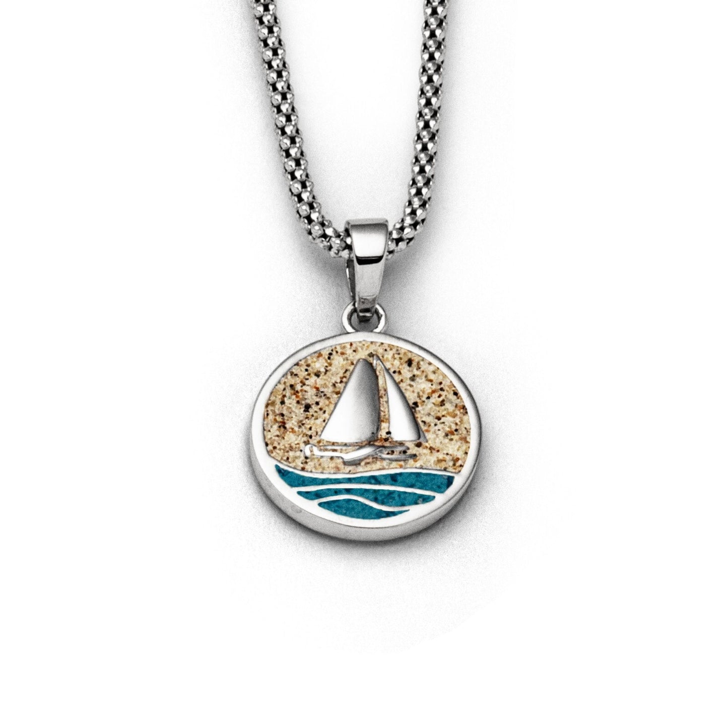 DUR Schmuck Anhänger "Ahoi" Strandsand/Steinsand Silber 925 rhodiniert P3847