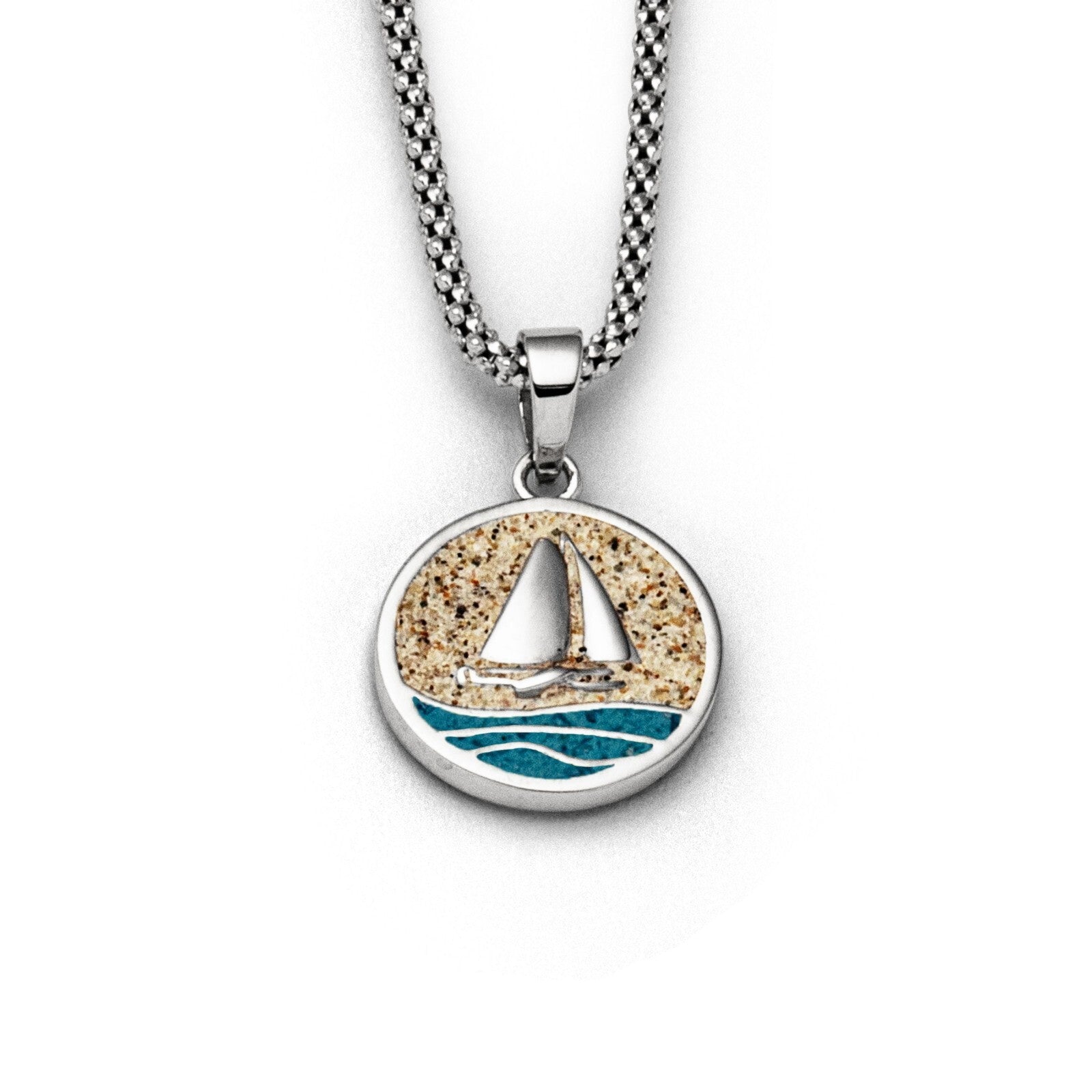 DUR Schmuck Anhänger "Ahoi" Strandsand/Steinsand Silber 925 rhodiniert P3847
