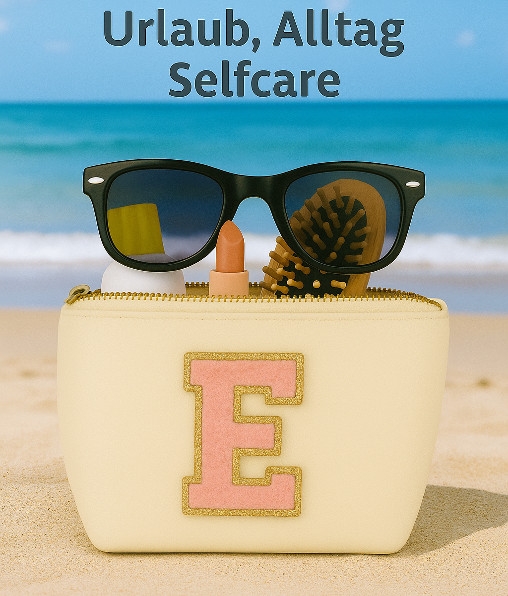 Kosmetiktasche S beige – mit Buchstabe Rosa fertig montiert – Top 10 Bestseller