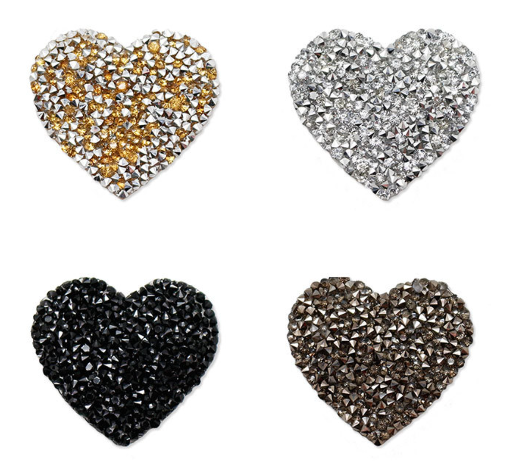 AB Herz Glitzer Patches zum Aufbügeln DIY Bügelbild für Kleidung Taschen Jeans