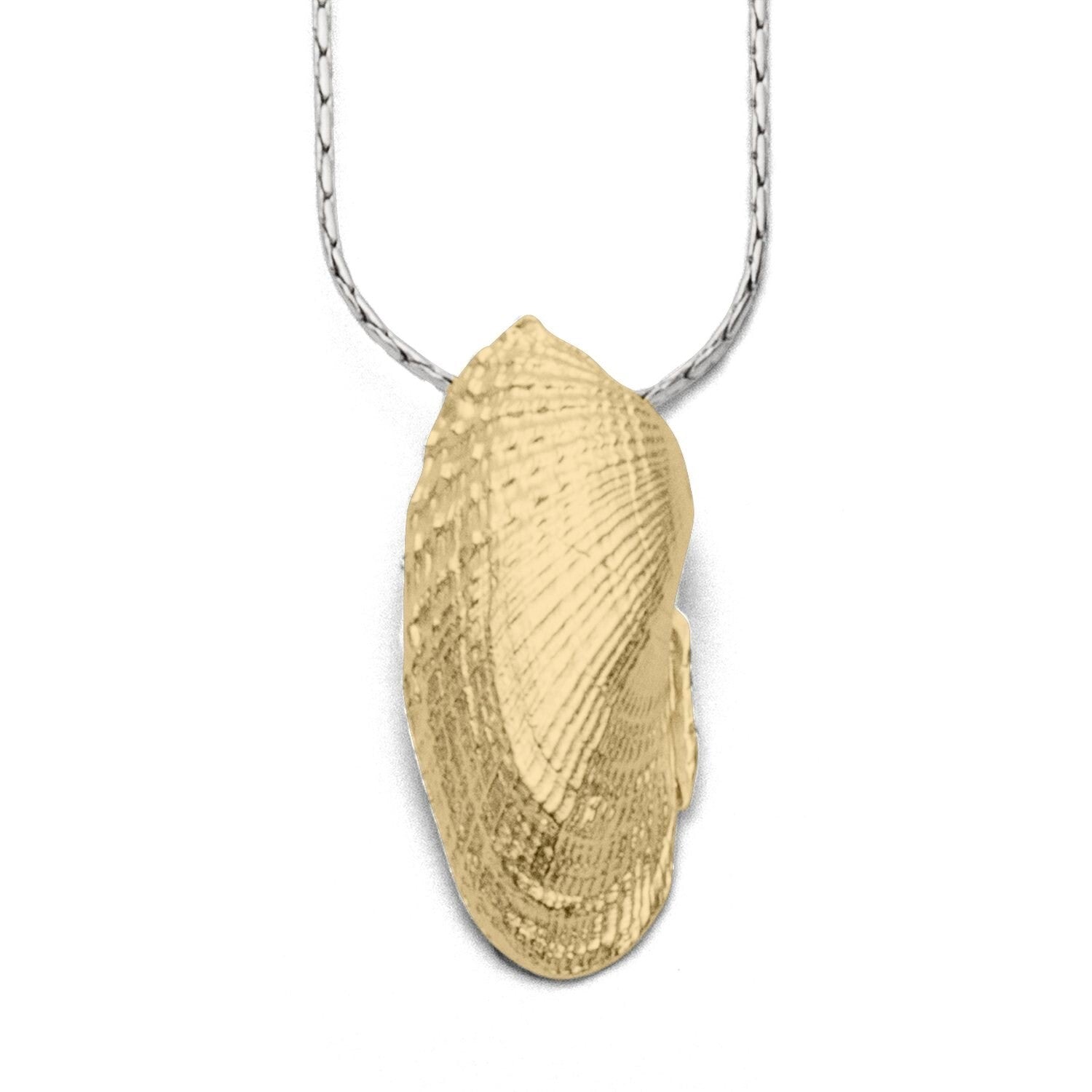 DUR Silber Schmuck Anhänger "Engelsflügel-Muschel" vergoldet P3655