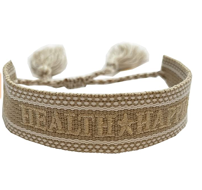 Gift4U Damen Armband Freundschaftsarmbänder Love Dream "BE HAPPY" beige