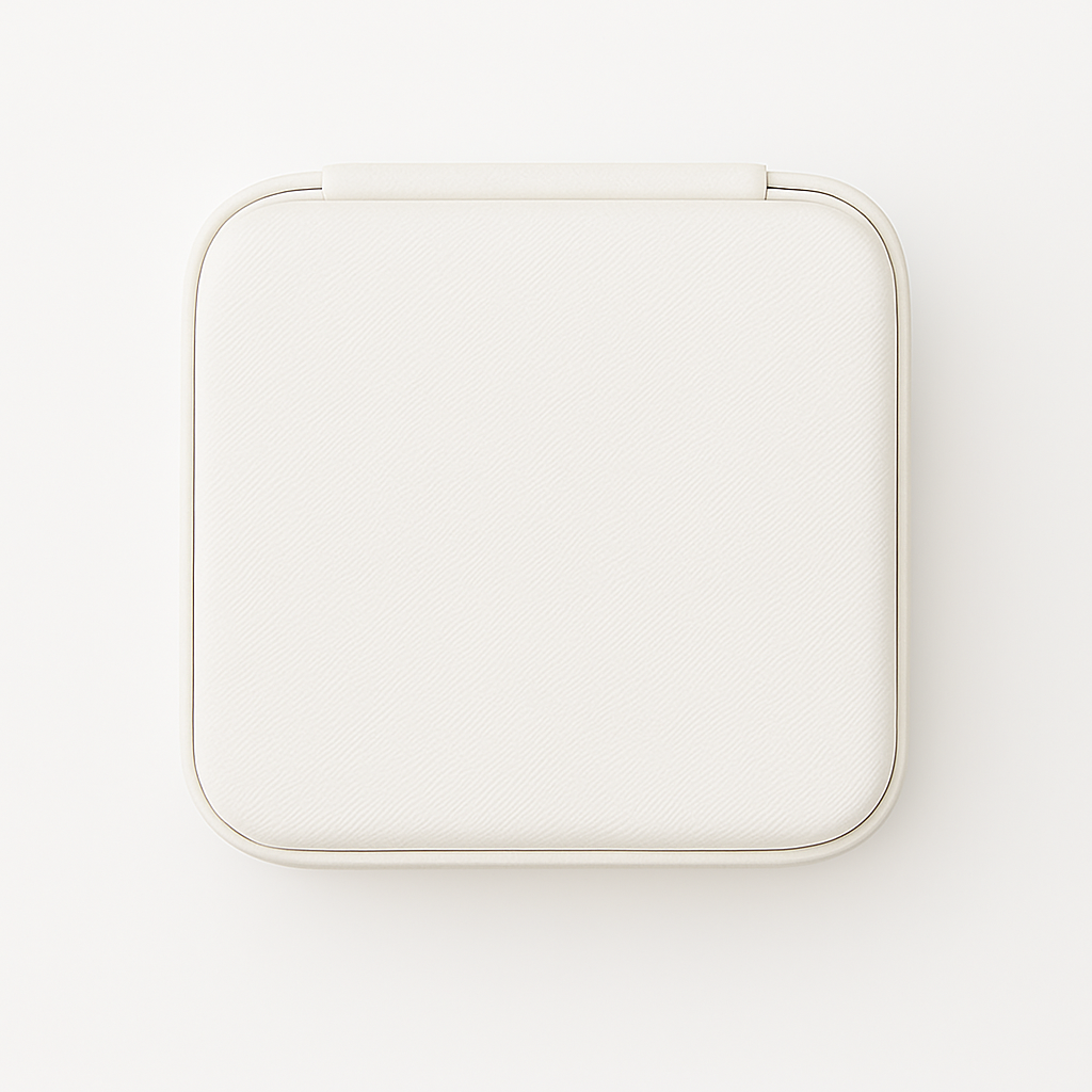 Personalisierbare Schmuckbox Weiß – Buchstabe A–Z Weiß mit Goldrand – DIY Reise