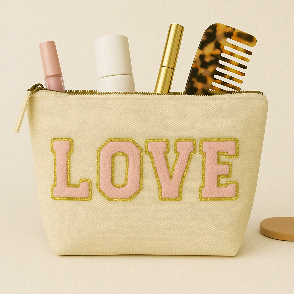 Kosmetiktasche M personalisiert • DIY Tasche mit Wunschname • LOVE MAMA Geschenk