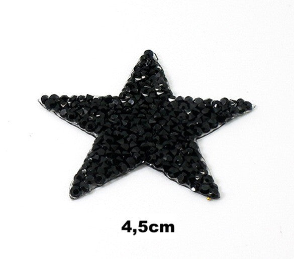 4,5cm Strass Stern Glitzer AB Patches zum Aufbügeln DIY Bügelbild für Kleidung