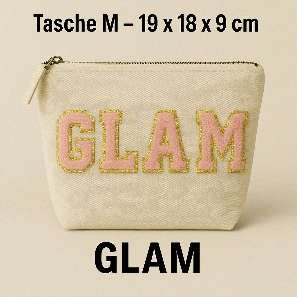Kosmetiktasche M personalisiert • DIY Tasche mit Wunschname • LOVE MAMA Geschenk
