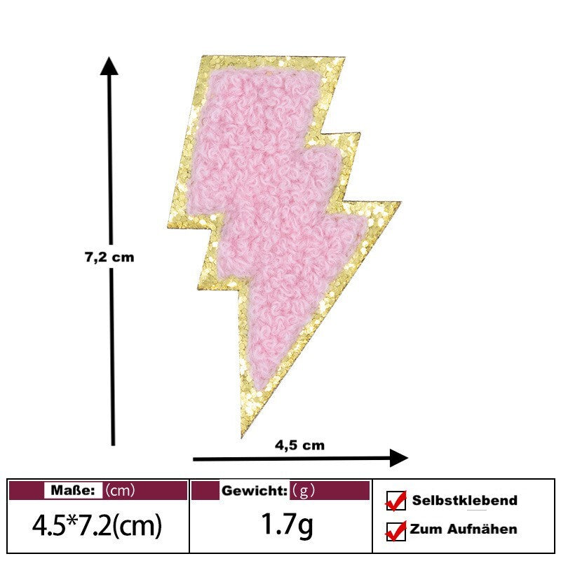 Blitz Patch Aufkleben • DIY Bügelbild für Handyhülle Tasche Kleidung