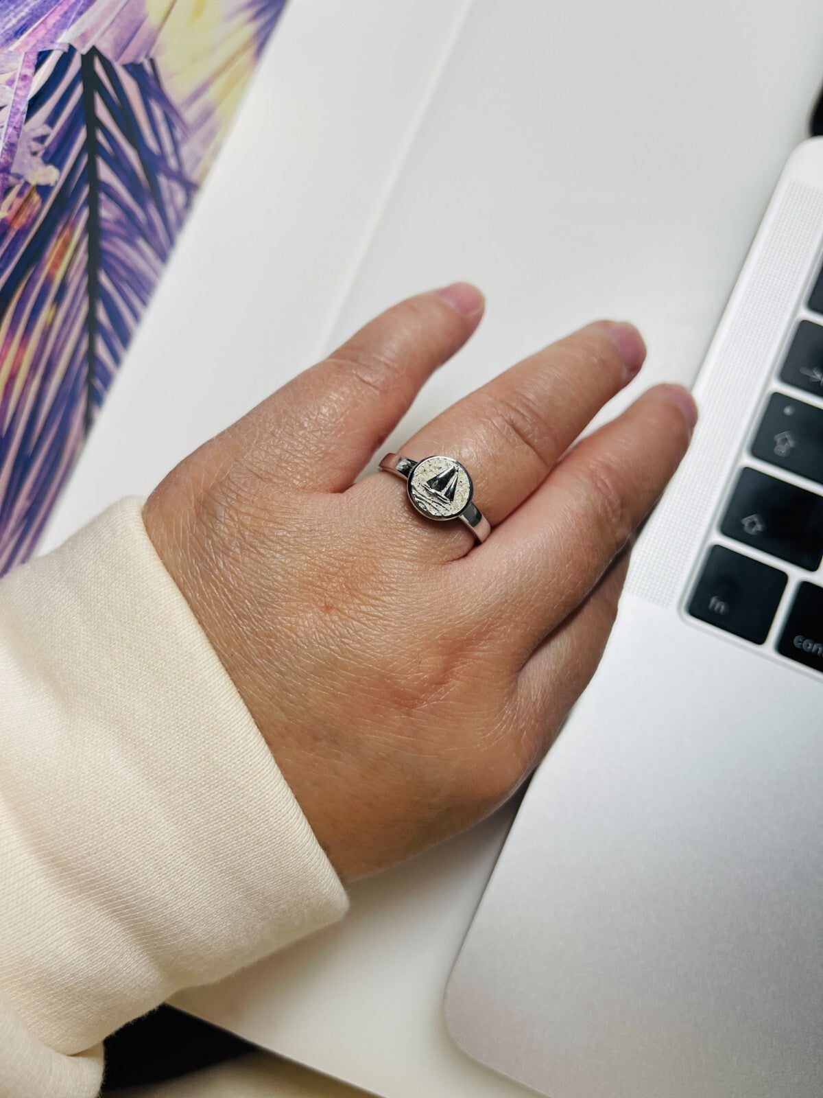 DUR 925 Silber Schmuck Ring "Ahoi" mit Strandsand R5637