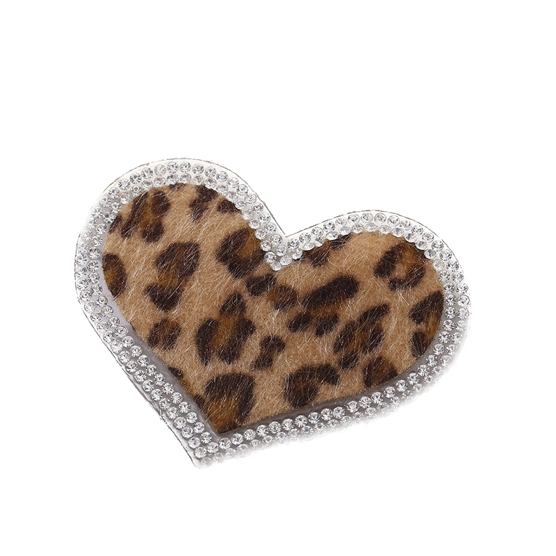 Leo Herz Glitzer Patches zum Aufbügeln DIY Bügelbild für Kleidung Taschen Jeans