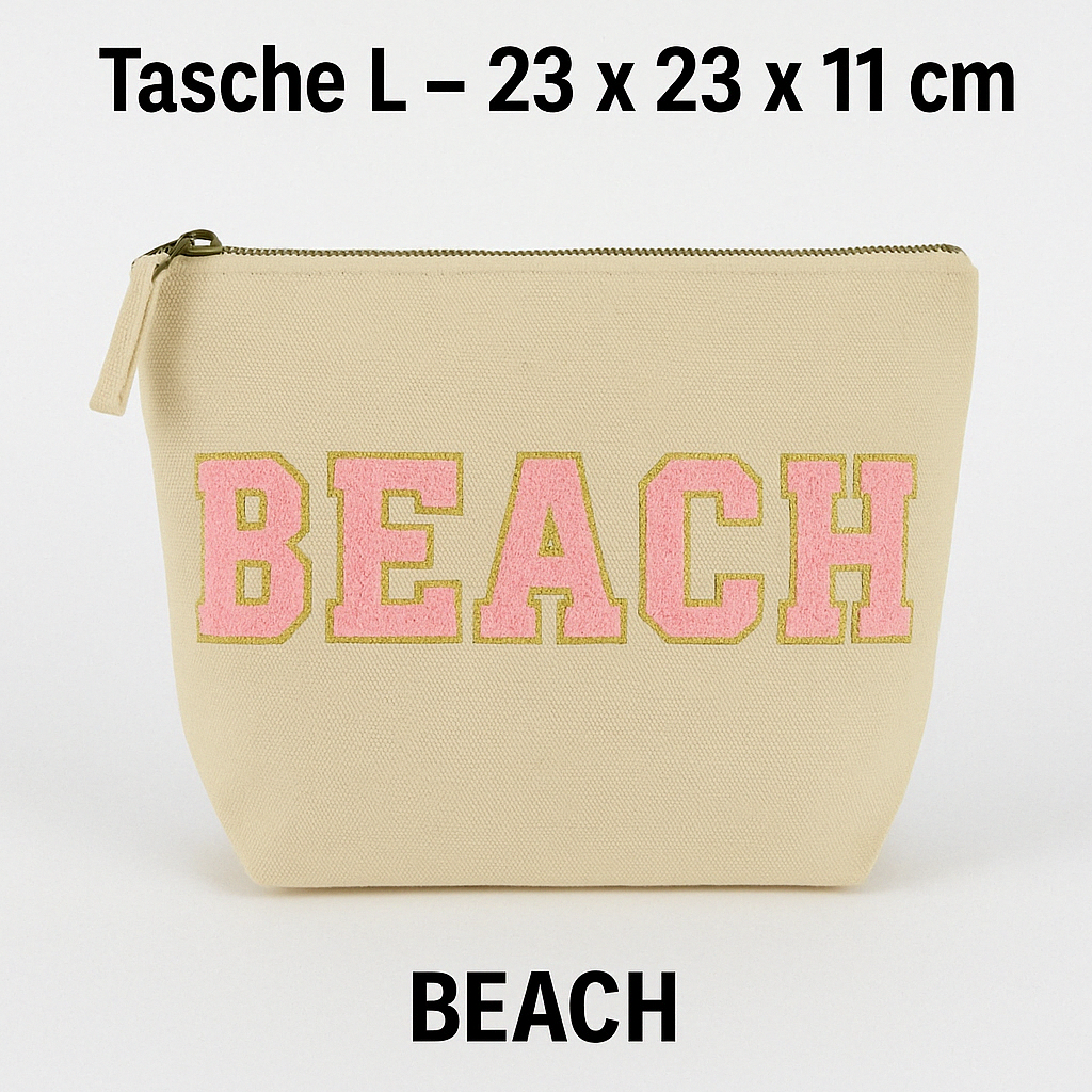 Kosmetiktasche L personalisiert • DIY Tasche mit Wunschname • Happy Geschenk