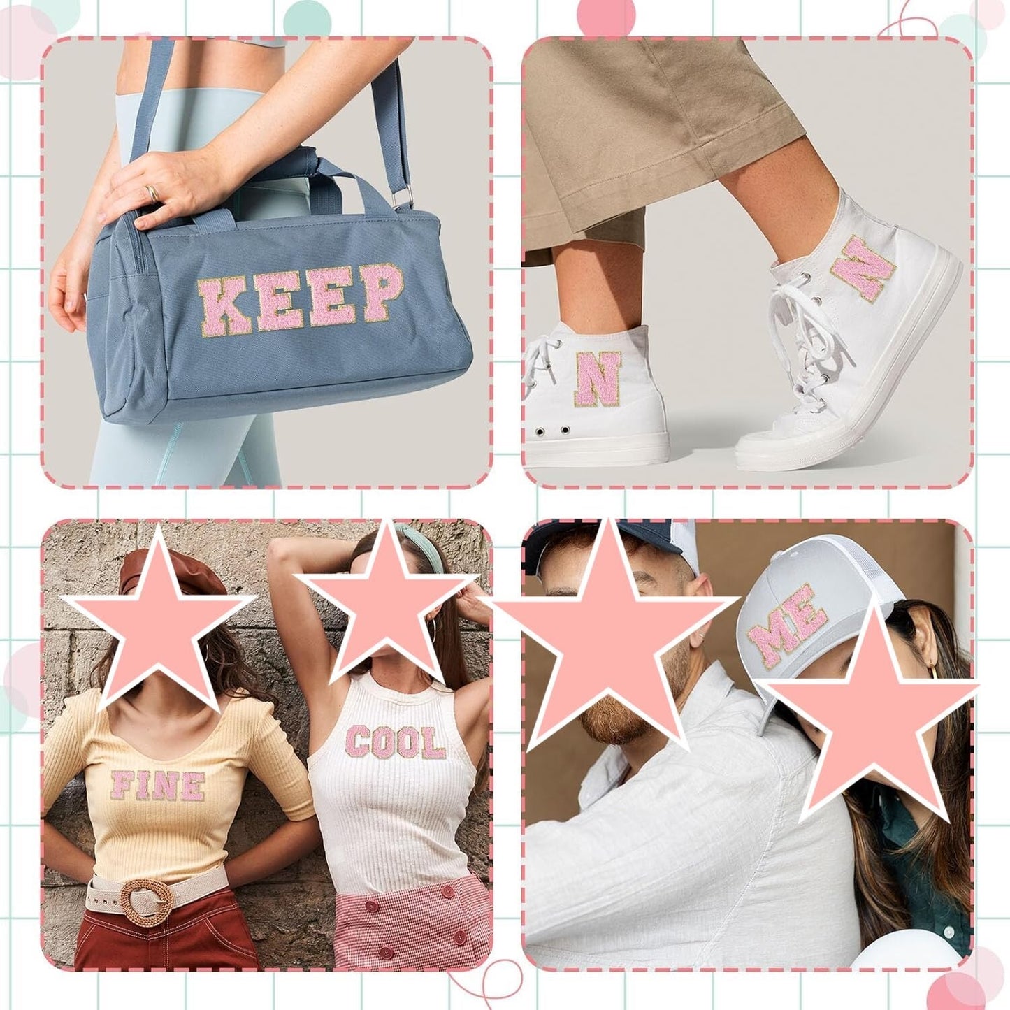 A-Z Buchstaben-Aufnäher -Aufkleber für DIY-Kleidung Schuhe Taschen Handyhülle