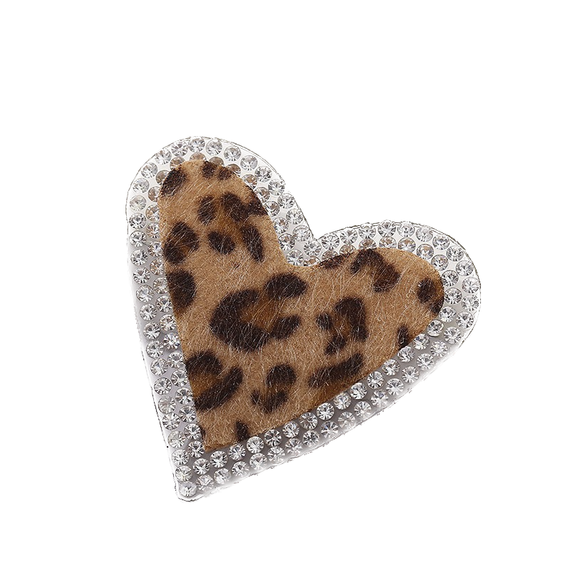 Leo Herz Glitzer Patches zum Aufbügeln DIY Bügelbild für Kleidung Taschen Jeans