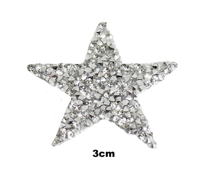 3cm Strass Stern Glitzer AB Patches zum Aufbügeln DIY Bügelbild für Kleidung