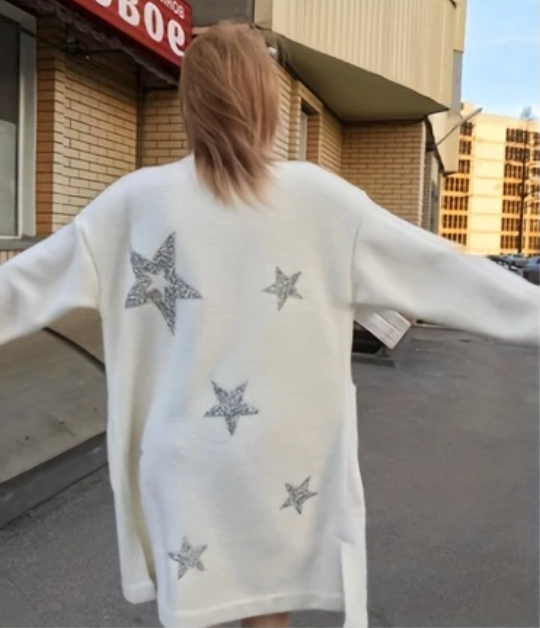 6cm Strass Stern Glitzer AB Patches zum Aufbügeln DIY Bügelbild für Kleidung