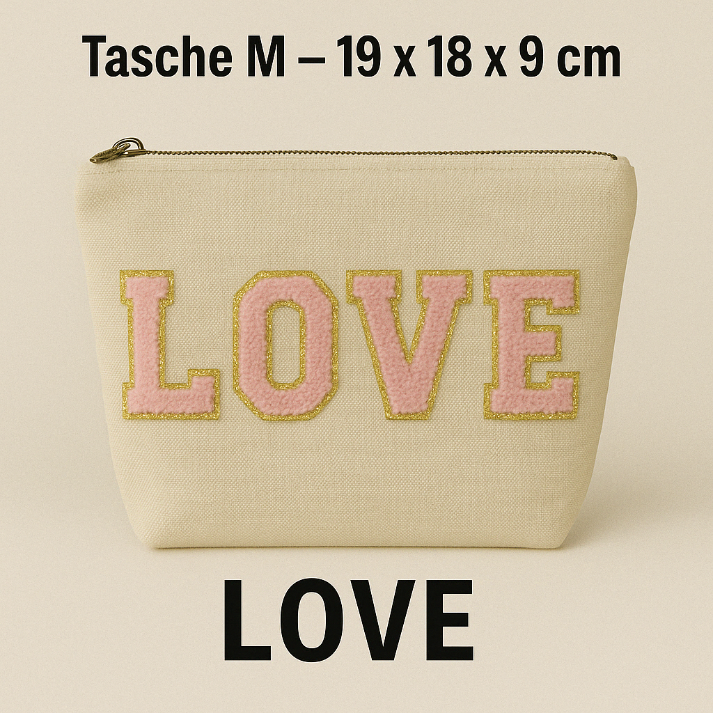 Kosmetiktasche M personalisiert • DIY Tasche mit Wunschname • LOVE MAMA Geschenk