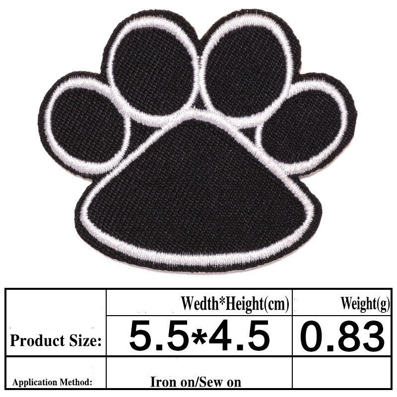 schwarze Pfoten-Patches zum Aufbügeln – DIY Aufnäher für Kleidung Tasche Mütze