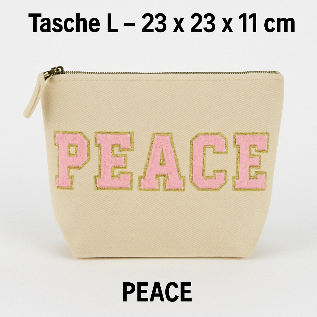 Kosmetiktasche L personalisiert • DIY Tasche mit Wunschname • Happy Geschenk