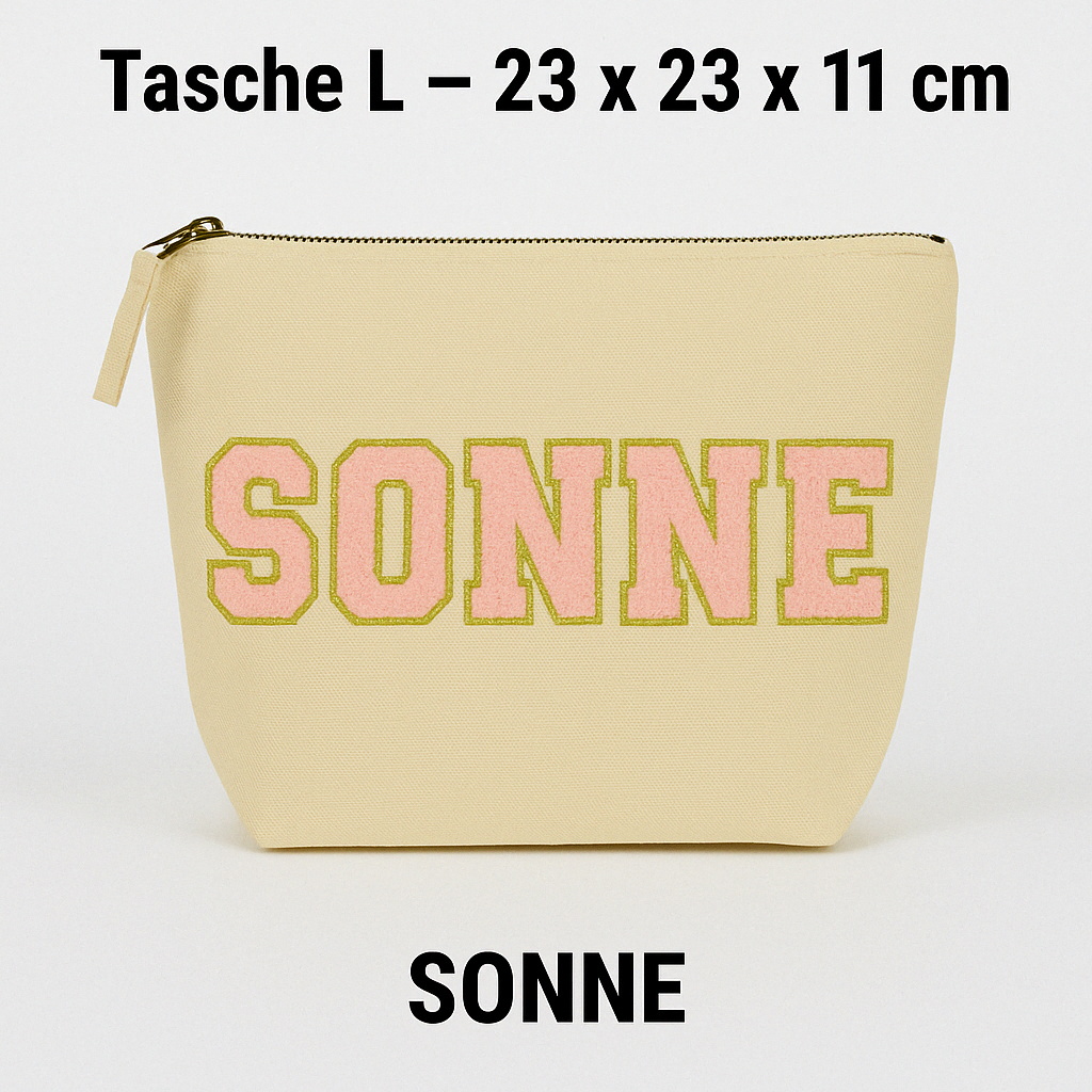 Kosmetiktasche L personalisiert • DIY Tasche mit Wunschname • Happy Geschenk