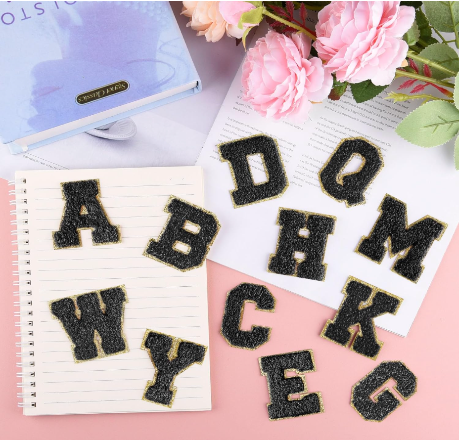 schwarz A-Z Buchstaben-Aufkleber für DIY-Kleidung Schuhe Taschen Handyhülle