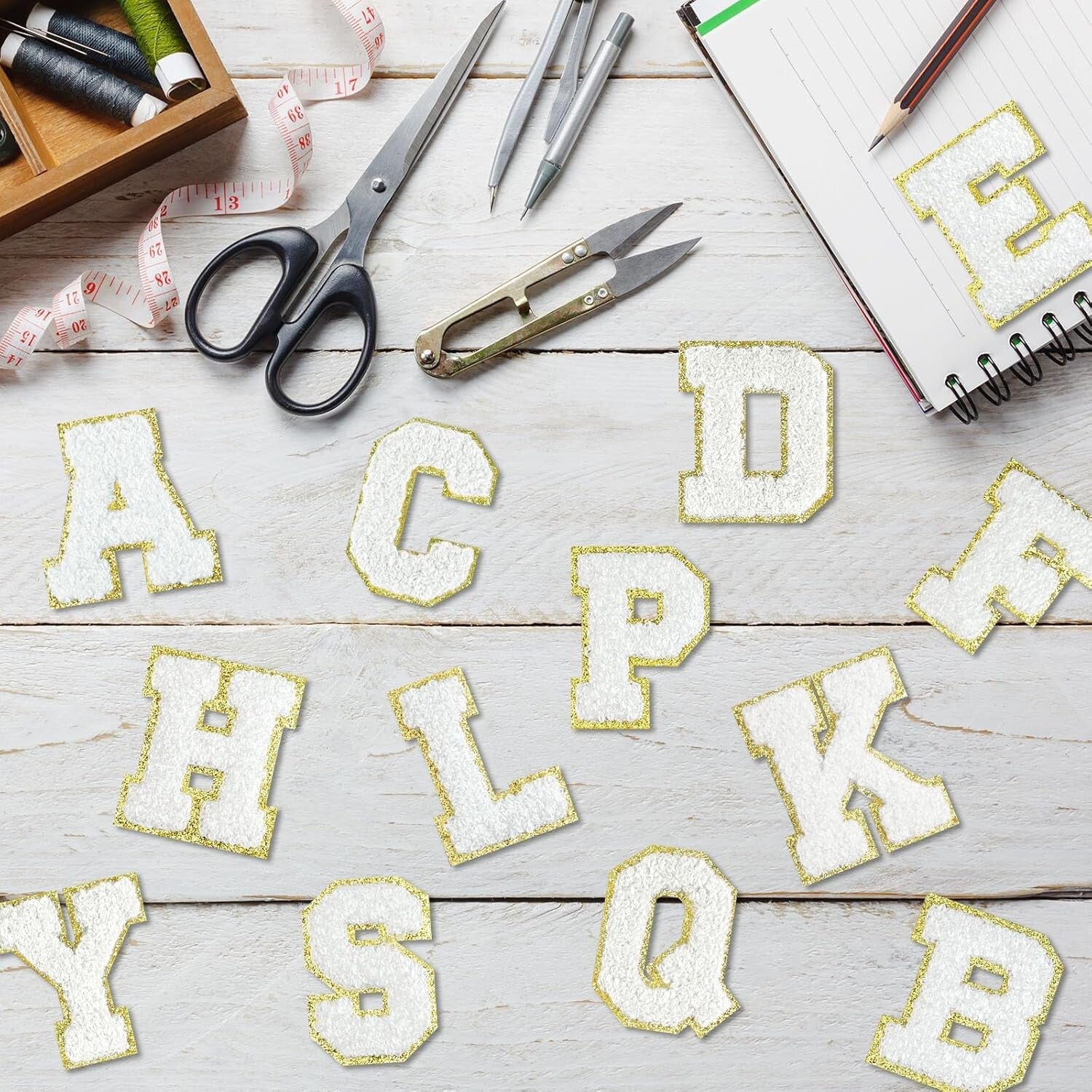 weiß A-Z Buchstaben-Aufkleber für DIY-Kleidung Schuhe Taschen Handyhülle