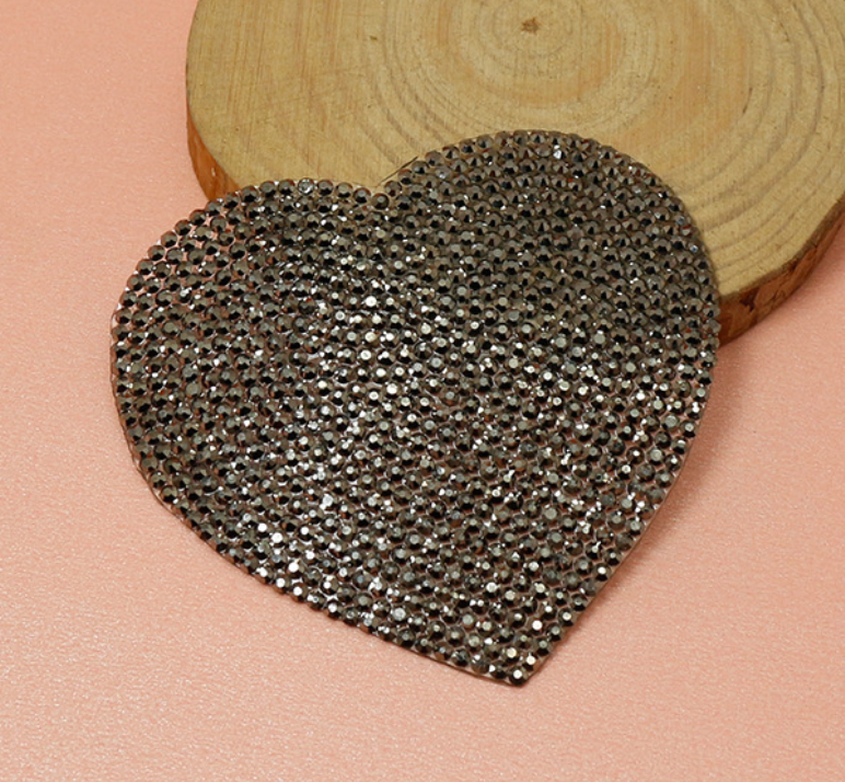Herz Glitzer Patches zum Aufbügeln DIY Bügelbild für Kleidung Taschen Jeans Tuch