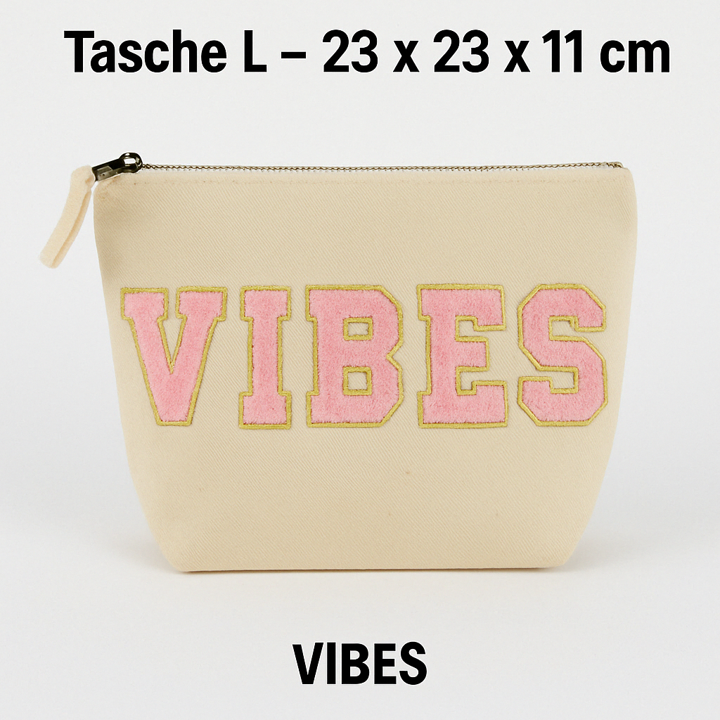 Kosmetiktasche L personalisiert • DIY Tasche mit Wunschname • Happy Geschenk