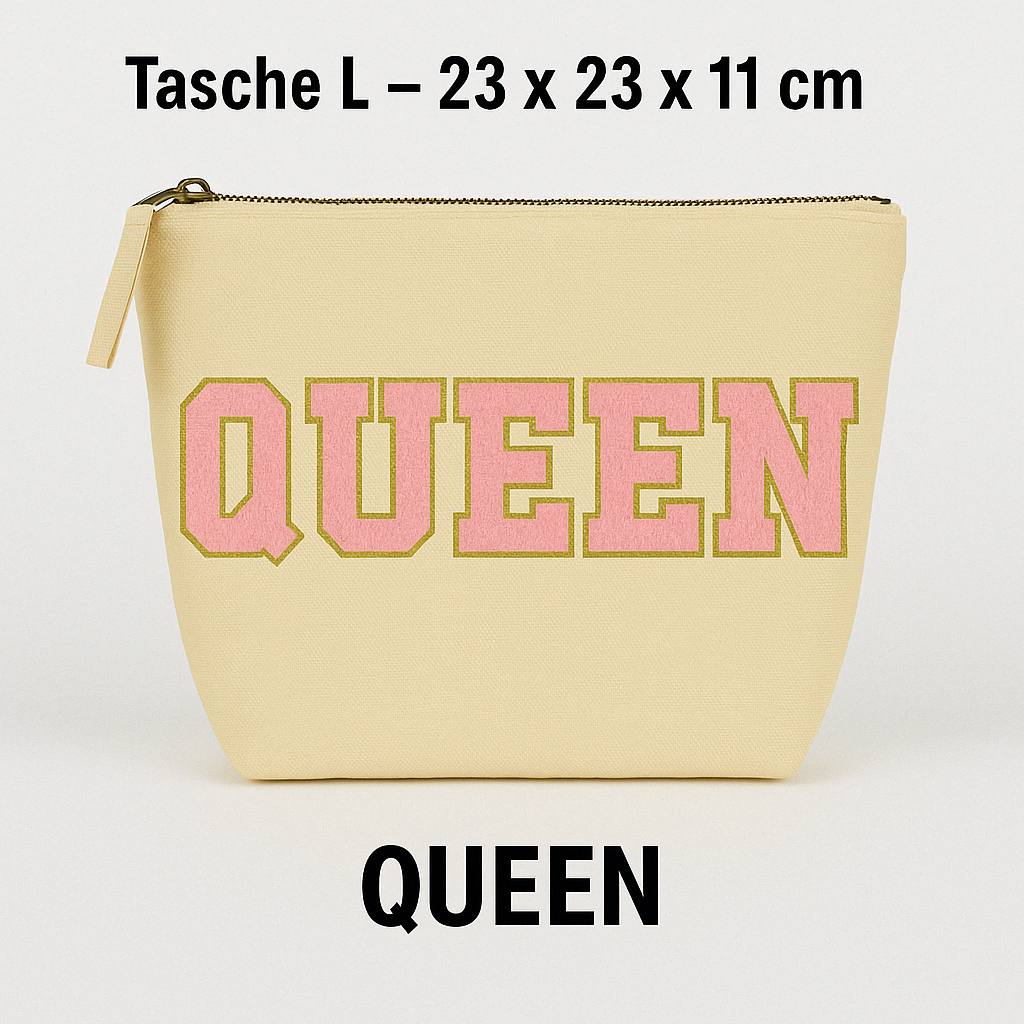 Kosmetiktasche L personalisiert • DIY Tasche mit Wunschname • Happy Geschenk