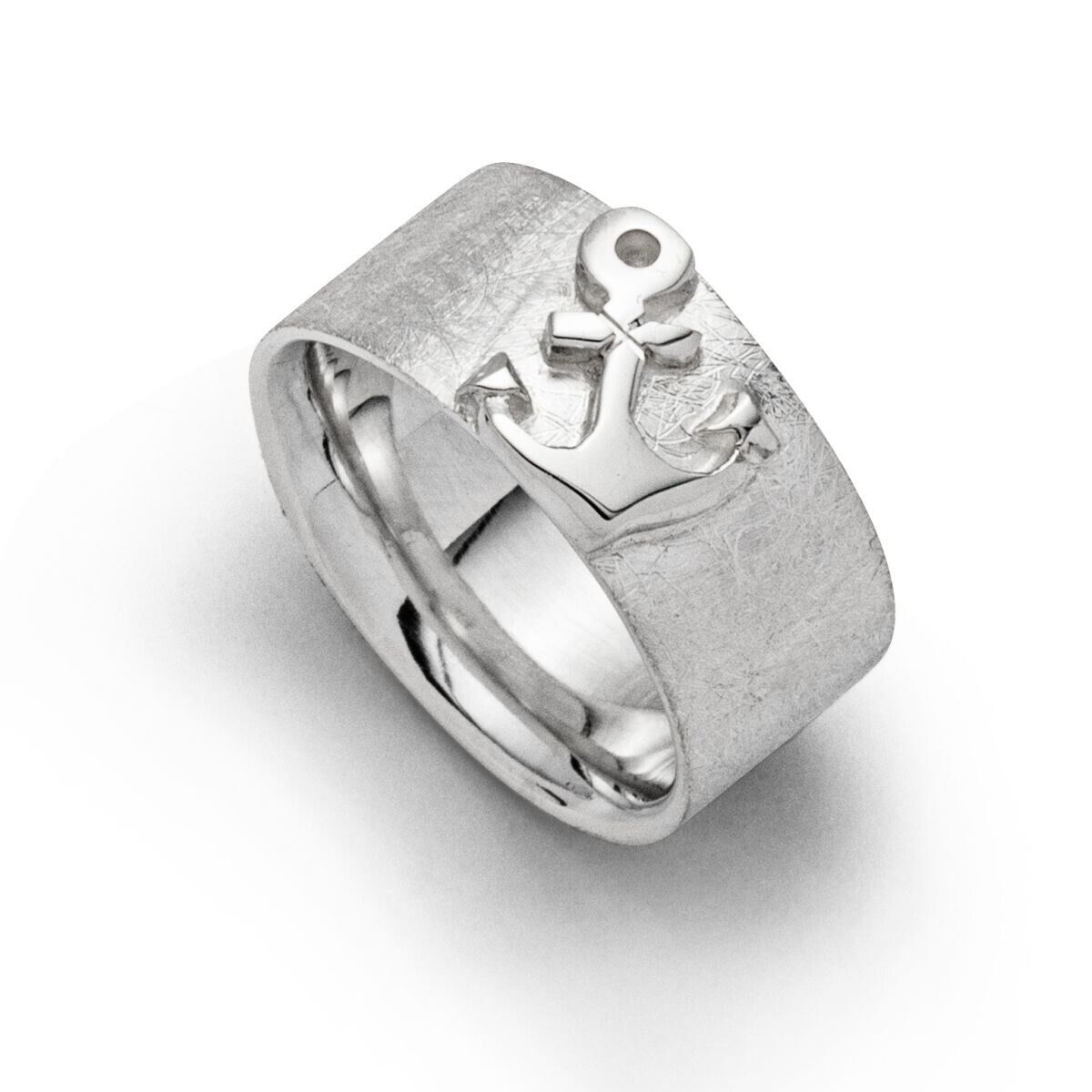 DUR 925 Silber Schmuck Ring "Fetter Anker" mit Strandsand R5399 NEU