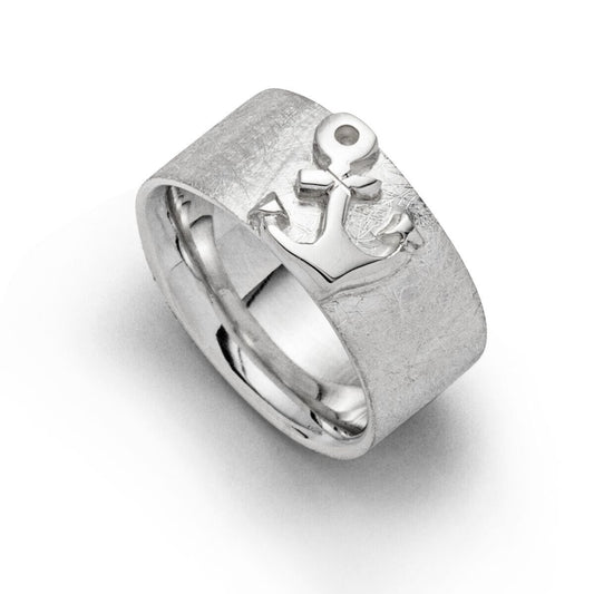 DUR 925 Silber Schmuck Ring "Fetter Anker" mit Strandsand R5399 NEU
