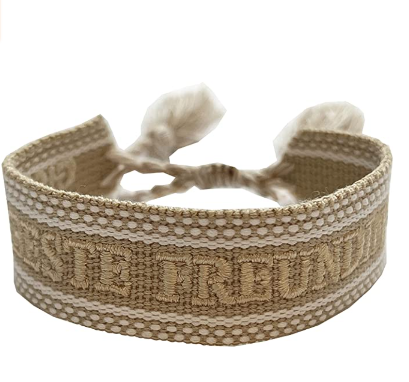 Gift4U Damen Armband Freundschaftsarmbänder Love Dream "BE HAPPY" beige