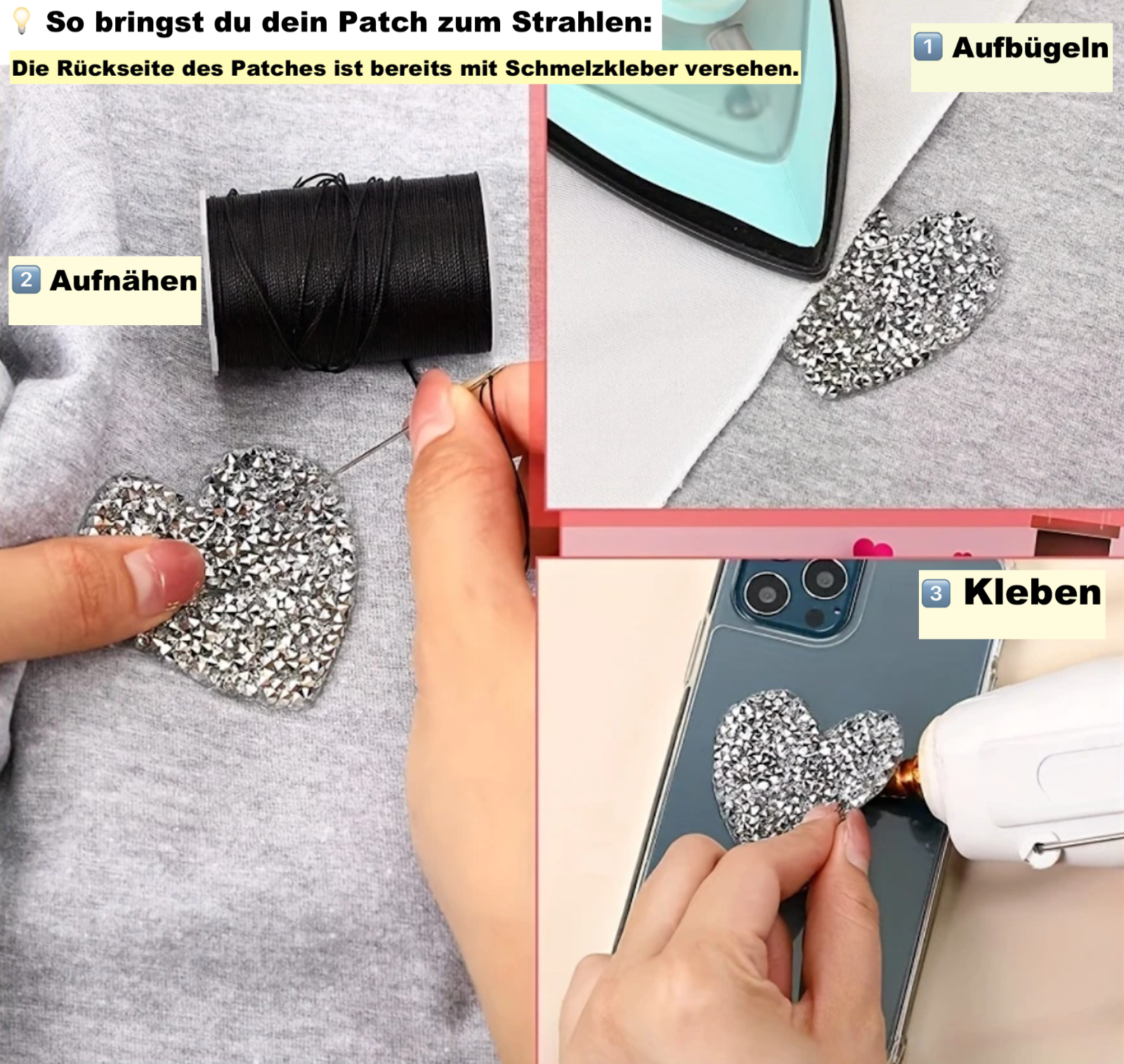 Kosmetiktasche L personalisiert • DIY Tasche mit Wunschname • Happy Geschenk