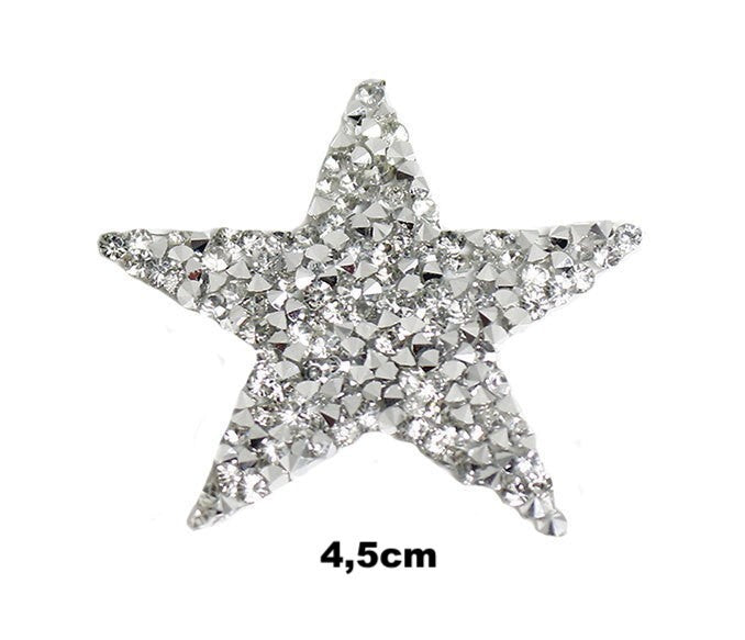 4,5cm Strass Stern Glitzer AB Patches zum Aufbügeln DIY Bügelbild für Kleidung