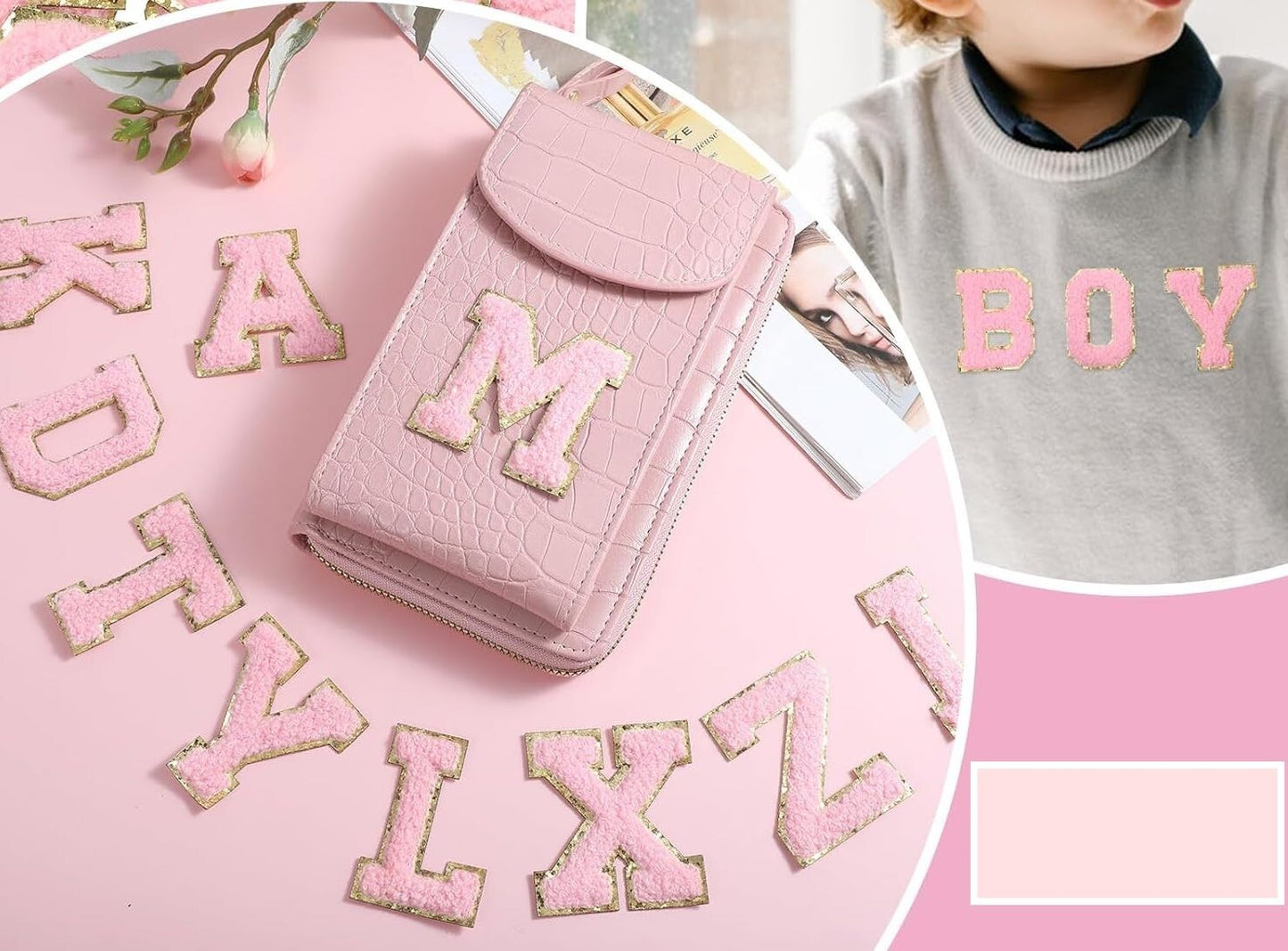 A-Z Buchstaben-Aufnäher -Aufkleber für DIY-Kleidung Schuhe Taschen Handyhülle